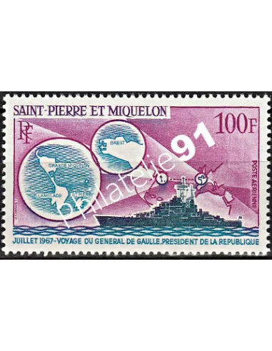 Timbre de St-Pierre et Miquelon PA n° 39, Colbert, Collection Dom Tom