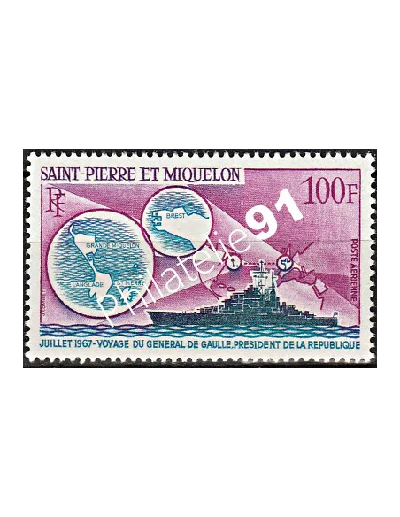 Timbre de St-Pierre et Miquelon PA n° 39, Colbert, Collection Dom Tom