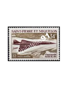 Timbre de ST PIERRE ET MIQUELON PA n° 43, Concorde, collection Dom-Tom