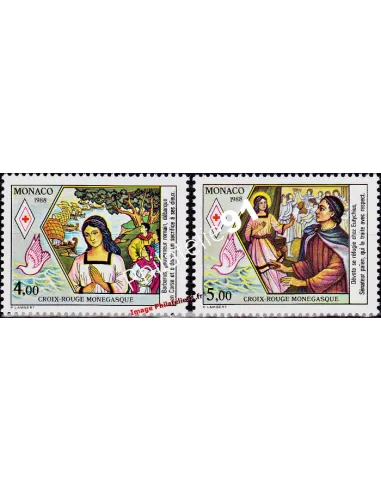 MONACO - n° 1649 - 1650 - Croix-Rouge monégasque. Ste Dévote