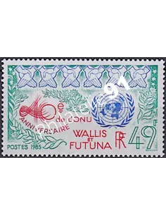 WALLIS ET FUTUNA,n° 332, O.N.U.,collection timbres Dom-Tom