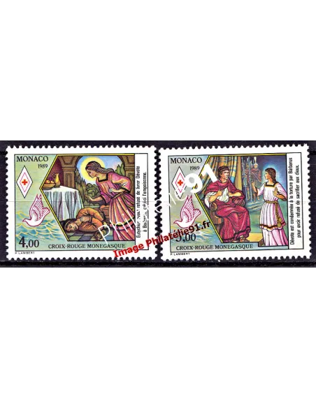 MONACO - n° 1691 à 1692 - Croix-Rouge monégasque-Ste Dévôte (III