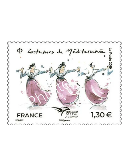 Timbre n° 5339, EUROMed, costumes de Méditerranée, timbres France