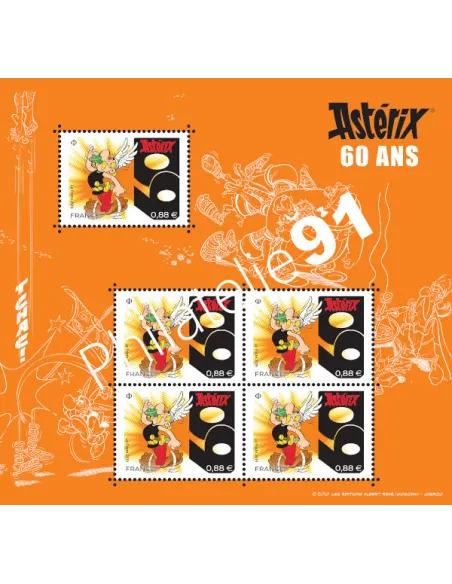 Feuille n° 5342, 60ème anniversaire d'Astérix, timbre France