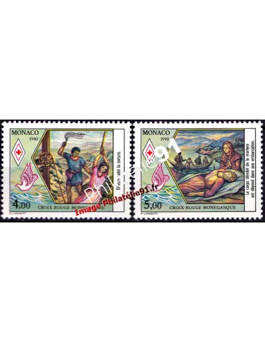 MONACO - n° 1720 - 1721 Croix-Rouge monégasque Ste Devote (4)