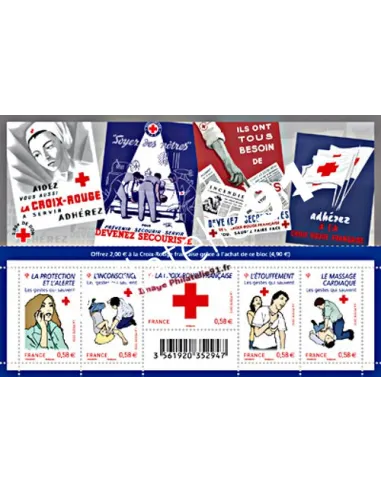 Timbre n° 4520 à 4524 - F4520 - Bloc Croix-Rouge Française