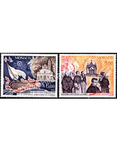 Timbres de MONACO n° 1842 - 1843 - Croix-Rouge monégasque. Vie de Sainte Dévôte (VI)