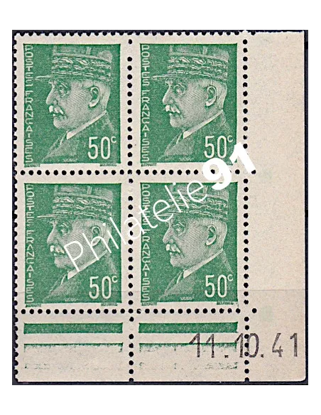Coin daté sur Timbre n° 508, Collection timbres France