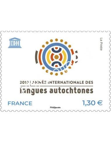 Timbre de service 176, Unesco, langues autochtones, timbres de France