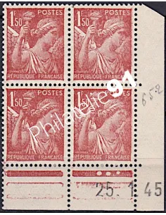 Coin daté sur Timbre n° 652, Collection timbres France