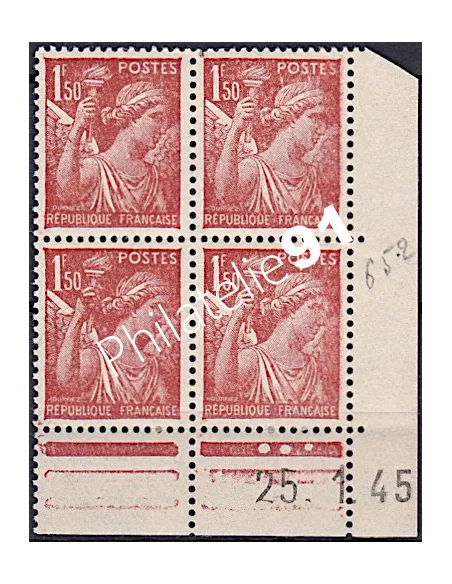 Coin daté sur Timbre n° 652, Collection timbres France