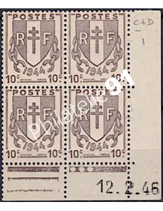 Coin daté sur Timbre n° 670, Collection timbres France