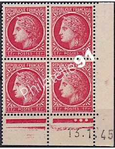 Coin daté sur Timbre n° 676, Collection timbres France