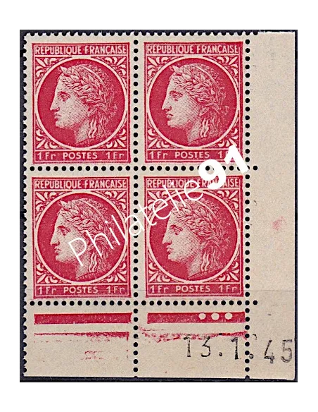 Coin daté sur Timbre n° 676, Collection timbres France