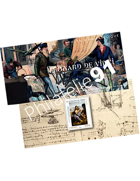 Bloc souvenir n° 160, Léonard de Vinci, timbre France