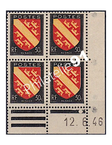 Coin daté sur Timbre n° 756, Collection timbres France