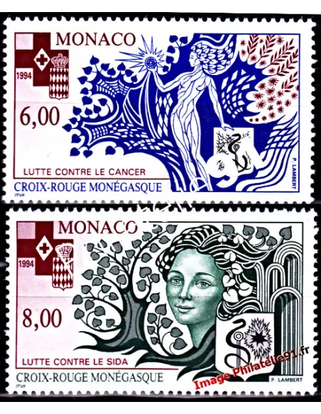 Timbre de MONACO n° 1960 - 1961 - Croix-Rouge monégasque