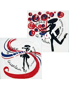 Timbres adhésifs n° 1813 et 1814 - Cœurs Guerlain, timbres France 2020