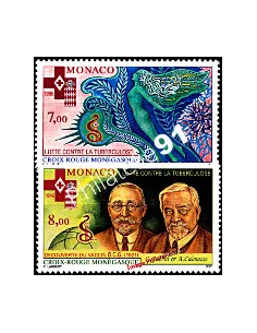 Timbres de Monaco n° 2063 et 2064 - Croix-Rouge monégasque
