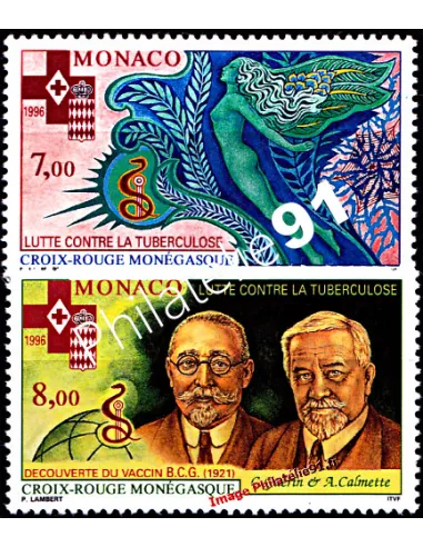 Timbres de Monaco n° 2063 et 2064 - Croix-Rouge monégasque