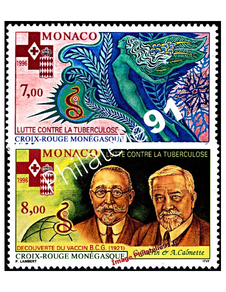 Timbres de Monaco n° 2063 et 2064 - Croix-Rouge monégasque