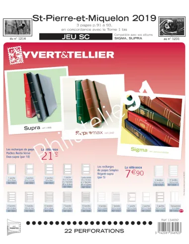 Jeu SC SAINT PIERRE ET MIQUELON  SC 2019, matériel philatélie