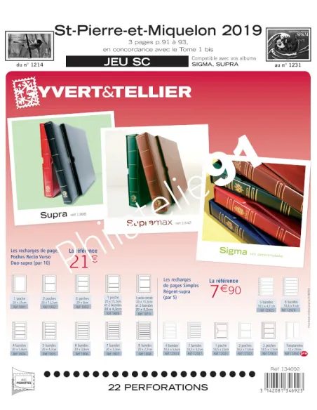 Jeu SC SAINT PIERRE ET MIQUELON  SC 2019, matériel philatélie
