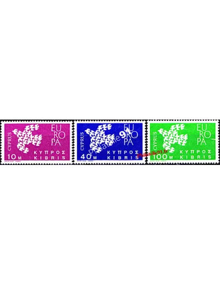 Timbres de CHYPRE n° 189 à 191 EUROPA 1961 - Collection timbres EUROPA