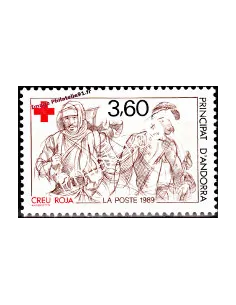 Timbre d'Andorre Français n° 380 - Thématique: Croix rouge