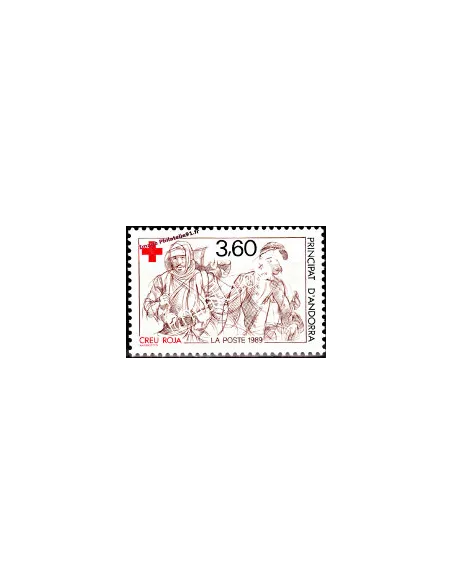 Timbre d'Andorre Français n° 380 - Thématique: Croix rouge