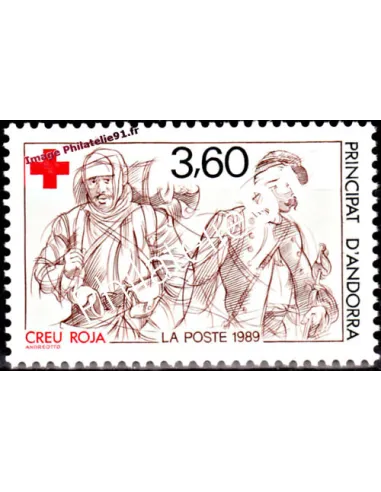 Timbre d'Andorre Français n° 380 - Thématique: Croix rouge