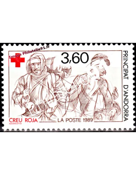 Timbre d'Andorre Français n° 380 - Thématique: Croix rouge
