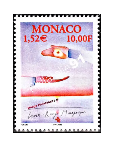 Timbre neuf de Monaco n° 2256 - Thématique : croix rouge.
