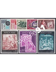 Année Compléte 1967, collection timbres Andorre