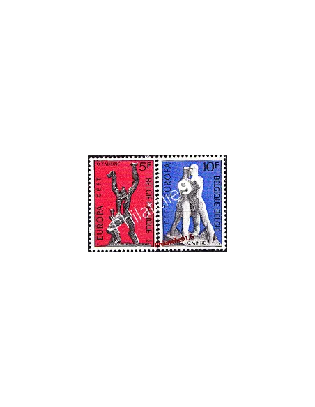Timbres de BELGIQUE n° 1707 à 1708 - EUROPA 1974 - Sculptures