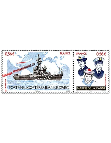 Timbre n° 4423 - 4424 - Porte-hélicoptère Jeanne d'Arc