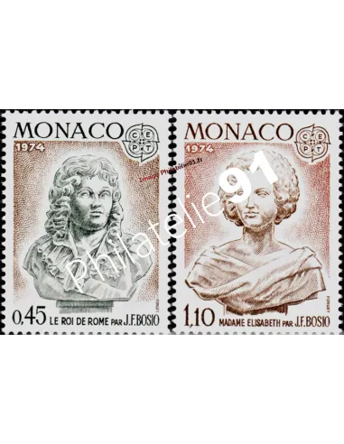 Timbres EUROPA de MONACO - n°  957 à 958 - Année 1974 - Sculptures