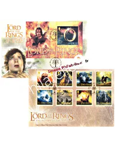 Timbres d'Ile de Man.2 enveloppes 1er Jour Le seigneur des anneaux.Thématique : cinéma.