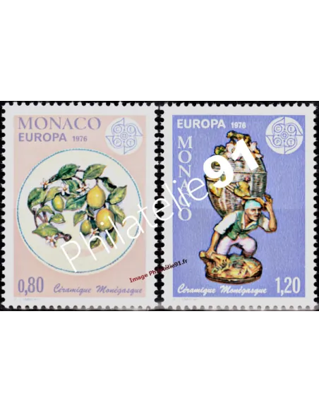 Timbres EUROPA - MONACO - n° 1062 à 1063 - Année 1976 - Artisanat