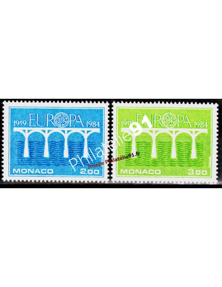 MONACO - n° 1418 à 1419 - EUROPA - 1984 - Pont
