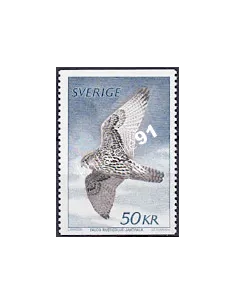 Suède, n° 1122, Rapace, Faucon Gerfaut, collection timbres Europe