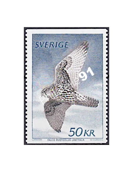 Suède, n° 1122, Rapace, Faucon Gerfaut, collection timbres Europe
