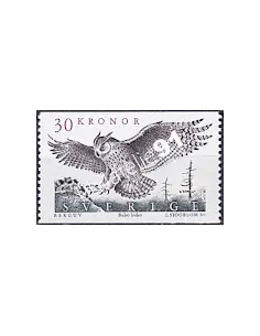 Suède, n° 1547, Rapace, Hibou Grand-duc, collection timbres Europe