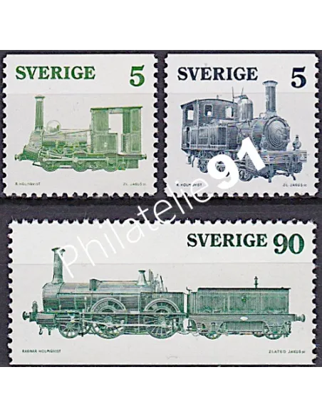 Suède, n° 892 et 894, Trains, collection timbres Europe