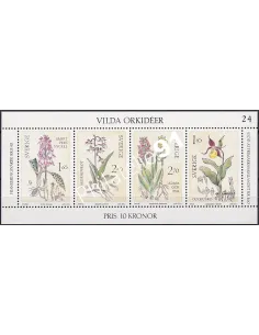 Suède, BF n° 10, orchidées, collection timbres Europe