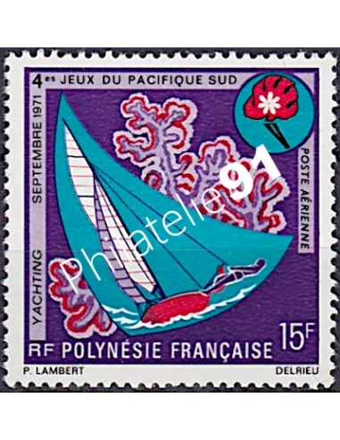 Timbre de POLYNÉSIE PA n° 51, Bateaux, collection timbres Dom Tom