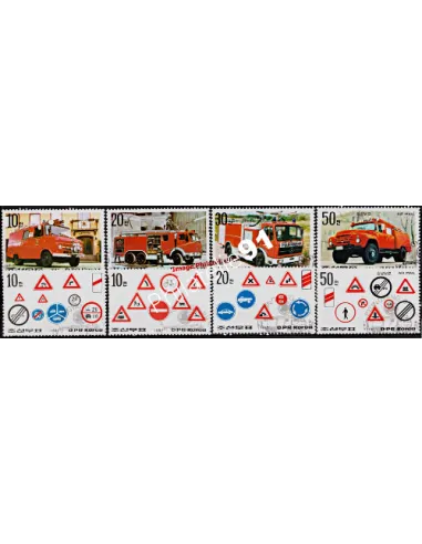 COREE - Série oblitéré - année 1987 - Pompiers - Sécurité routiè