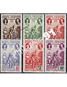 Timbres de RÉUNION n° 180 à 185. Rattachement à la France