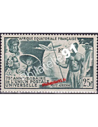 Timbre d'Afrique Équatoriale Française PA n° 54 - Poste Aérienne. UPU.