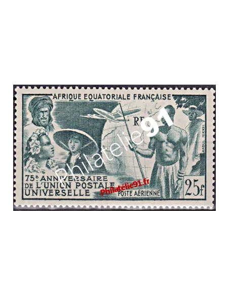 Timbre d'Afrique Équatoriale Française PA n° 54 - Poste Aérienne. UPU.